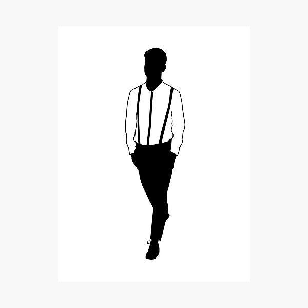 Item preview, stylized man in white shirt and black trousers designed and sold by nataliavavilina.