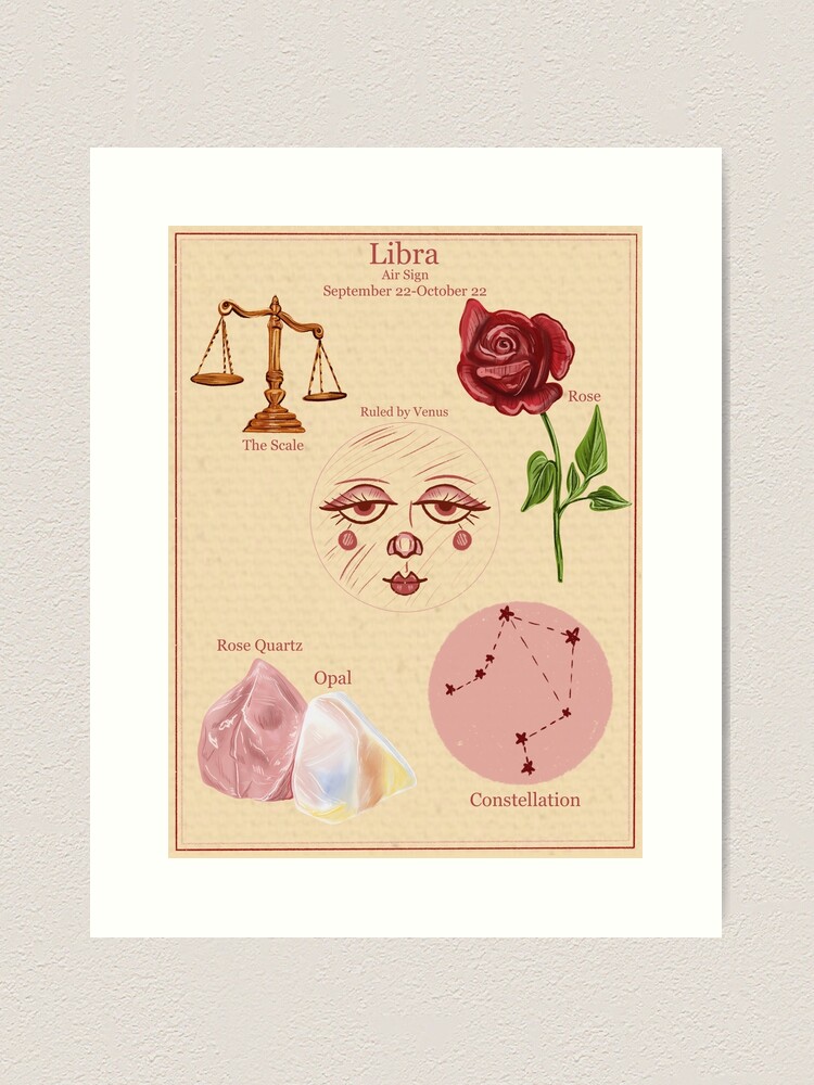 Vintage Style Zodiac Sign Astrology Poster- Libra Art Print for Sale by  sarahdipity