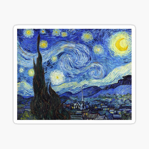 Van Gogh Painting Stickers (4 pcs 3 x 3 Inches) Waterproof Vinyl Sticker  for Motorcycle, Bike, Laptop, Tumbler, Journal, Planner, Guitar, Travel  Case