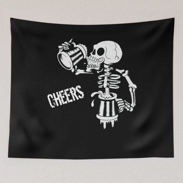 Item preview, Cheers cheers skeleton drinks beer endlessly beer designed and sold by Stndor.