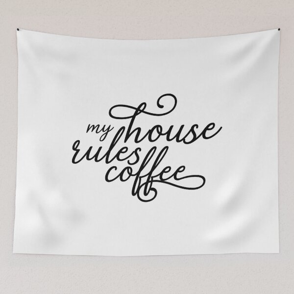 Item preview, Knives detective movie: My House My Rules My Coffee - black swirl designed and sold by Between Clouds.
