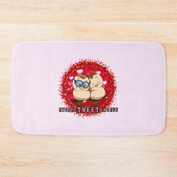 Item preview, “Pretty Tweet Couple” (Red/Pink on Pink w Text) designed and sold by PawsitiveMum.