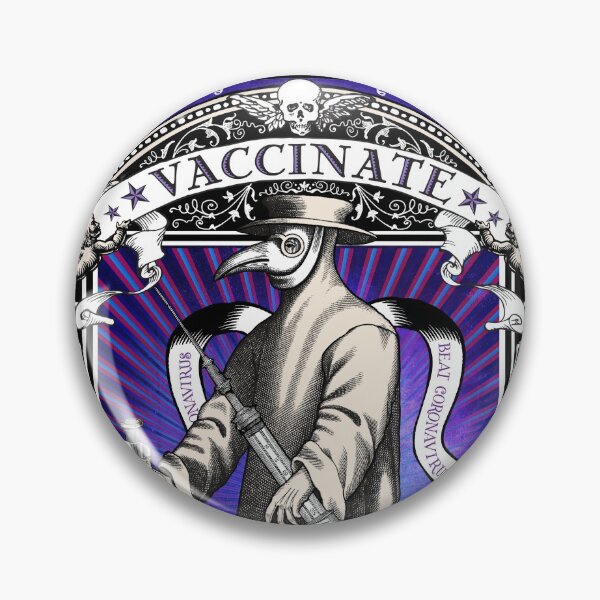 Plague Doctor Vaccinate Steampunk with Rats and Skulls Pin
