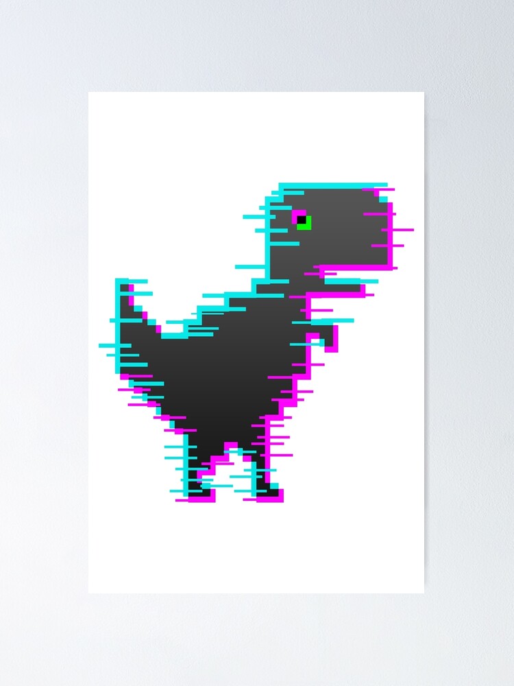 Night Offline T-Rex Game - Google Dino Run Poster for Sale by