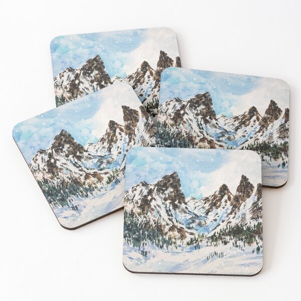 Item preview, Watercolor Snowy Mountain Range designed and sold by Vector Scout Lab.
