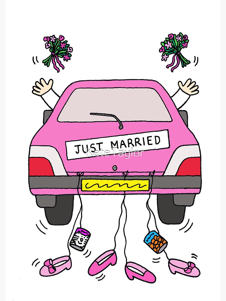 Just Married Lesbian Wedding Car Sticker By Katetaylor Redbubble