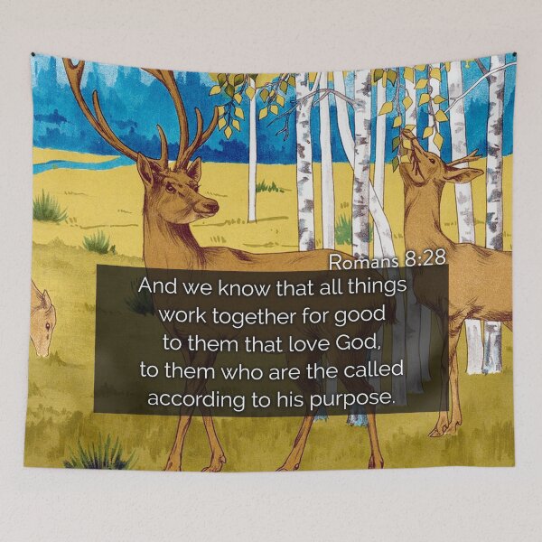 Item preview, Bible Verse Art - Romans 8:28 - Christian Quote - King James Bible designed and sold by Sirieht.