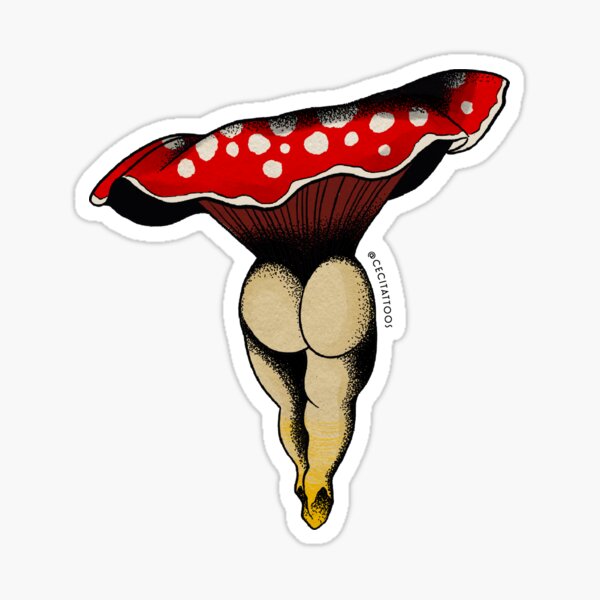 Sexy mushrooms tattoo flash Sticker