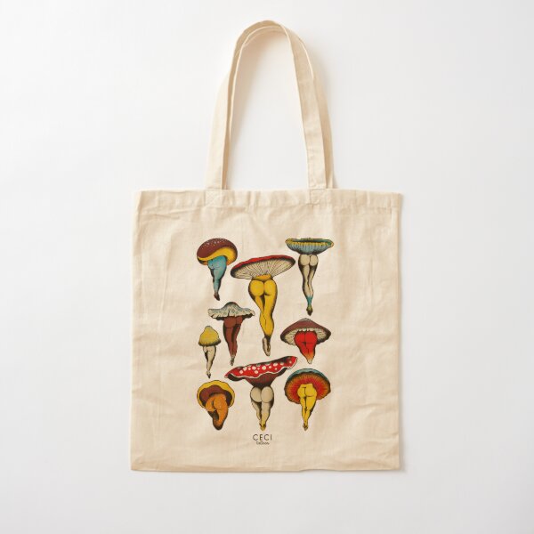 Sexy mushrooms tattoo flash Cotton Tote Bag