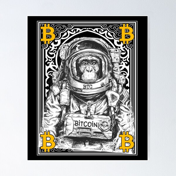 Item preview, Bitcoin Space Monkey Art designed and sold by Bitcoin-Fashion.
