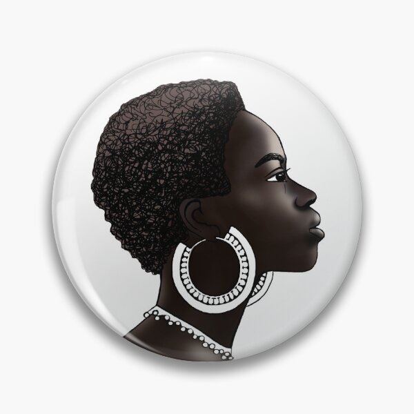 Item preview, painted head of a beautiful woman with dark skin designed and sold by nataliavavilina.