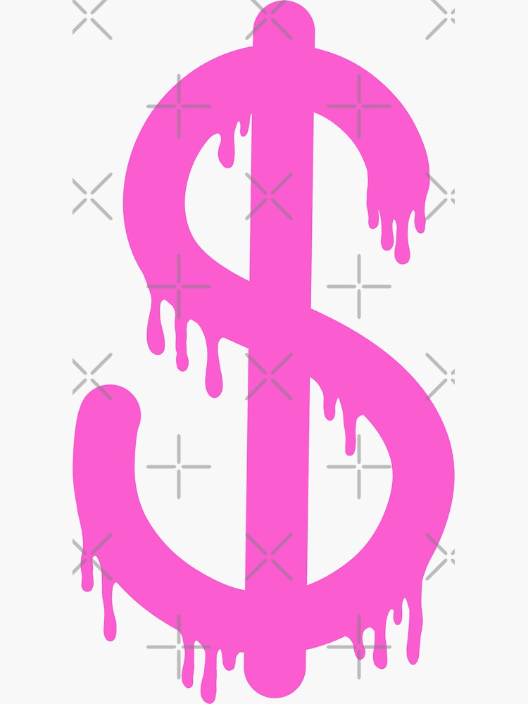 Pink Dollar Sign Symbol - Preppy Aesthetic Decor Art Print