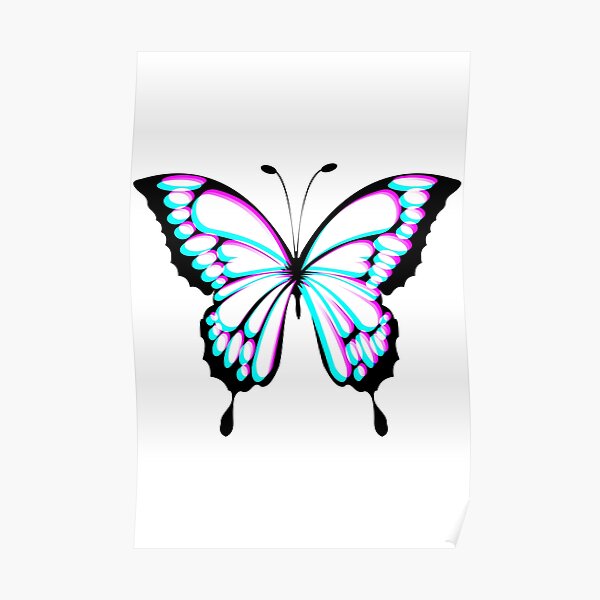 Butterfly Glitch effect Poster
