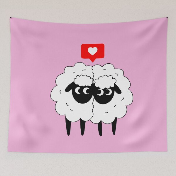 Item preview, Sheep Love - Pink designed and sold by Kittys-Art.