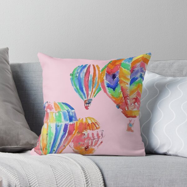 Item preview, Hot Air Balloon Watercolor Painting on Pink Balloons designed and sold by Sarah  Rajkotwala.