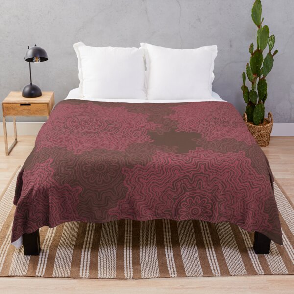 Item preview, Farrow Ball Deep Reddish Brown with Lake Red Aztec Mandala Design 2 designed and sold by AuraTherapeia.