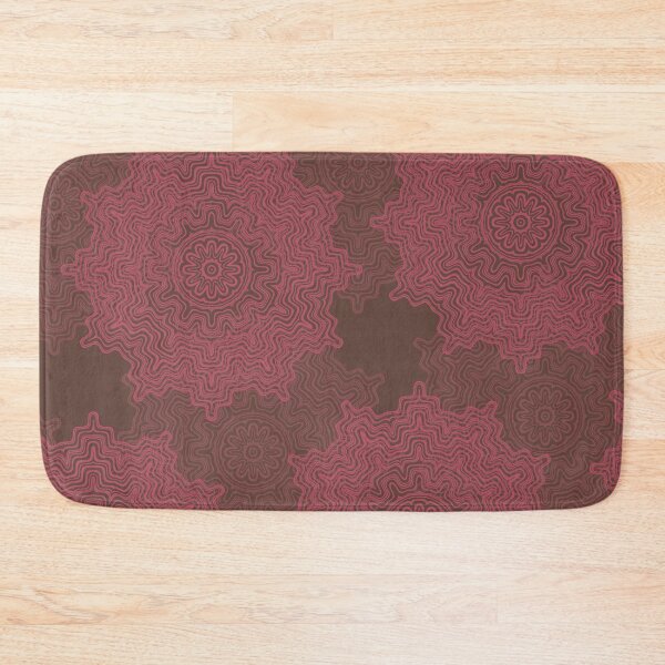 Item preview, Farrow Ball Deep Reddish Brown with Lake Red Aztec Mandala Design 2 designed and sold by AuraTherapeia.