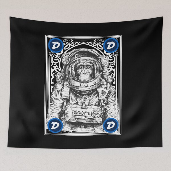 Item preview, Digibyte DGB Cryptocurrency Space Monkey Art designed and sold by Bitcoin-Fashion.