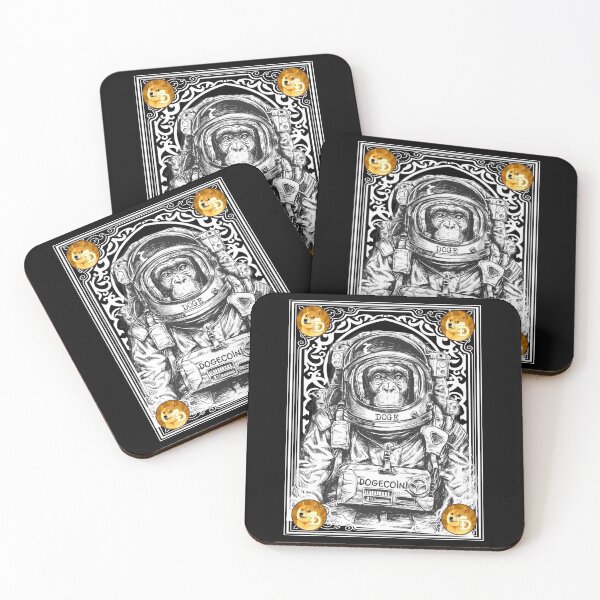 Item preview, Dogecoin DOGE Cryptocurrency Space Monkey Art designed and sold by Bitcoin-Fashion.