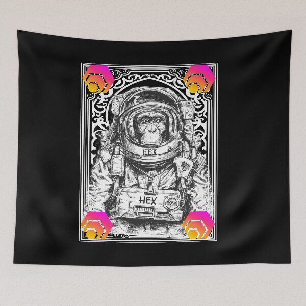 Item preview, HEX Cryptocurrency Space Monkey Art designed and sold by Bitcoin-Fashion.