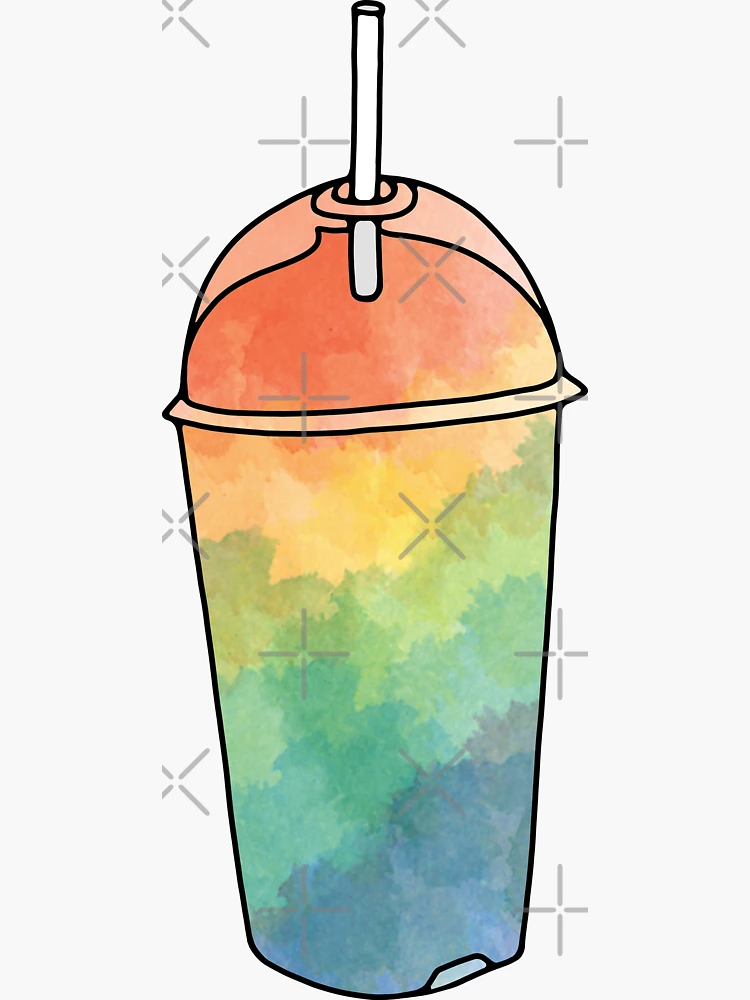 Rainbow Slushie Watercolor Sticker for Sale by murialbezanson