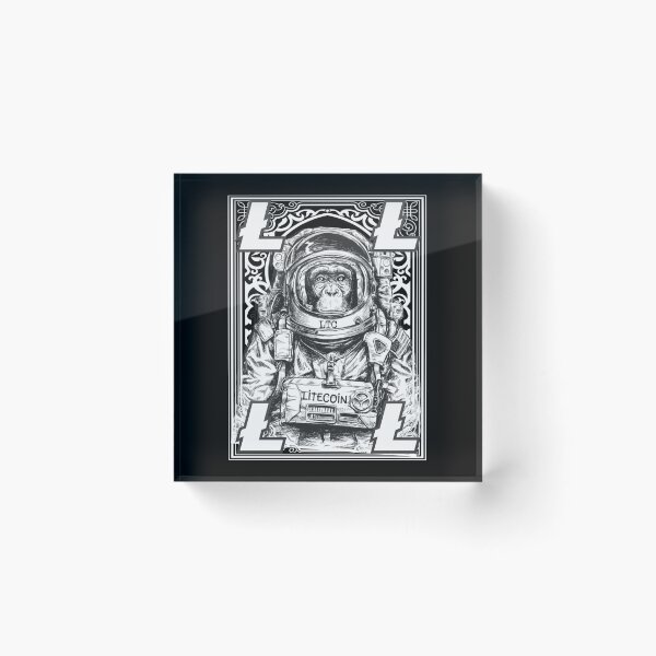 Item preview, Litecoin LTC Cryptocurrency Space Monkey Art designed and sold by Bitcoin-Fashion.