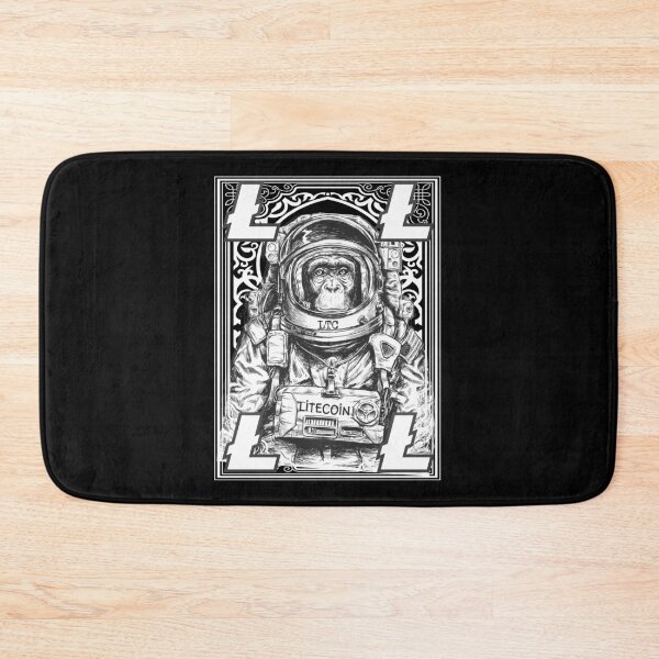 Item preview, Litecoin LTC Cryptocurrency Space Monkey Art designed and sold by Bitcoin-Fashion.