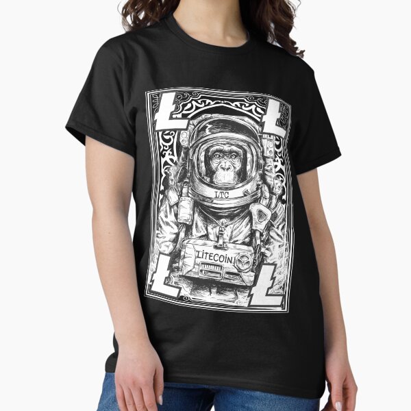 Artikel-Vorschau von Litecoin LTC Kryptowährung Space Monkey Art, designt und verkauft von Bitcoin-Fashion.