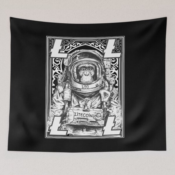 Item preview, Litecoin LTC Cryptocurrency Space Monkey Art designed and sold by Bitcoin-Fashion.