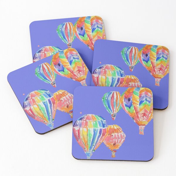Item preview, Hot Air Balloon Watercolor Painting on Purple Balloons designed and sold by Sarah  Rajkotwala.