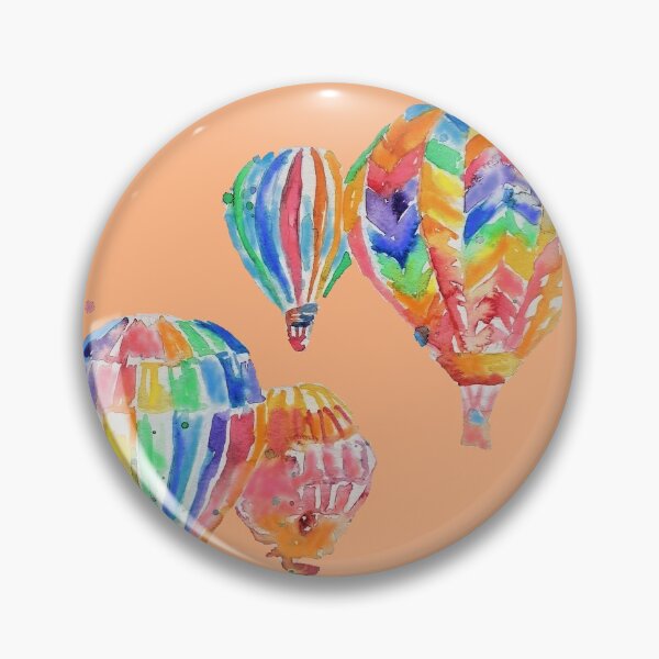 Item preview, Air Balloon Watercolor Painting on Apricot Orange Balloons designed and sold by Sarah  Rajkotwala.