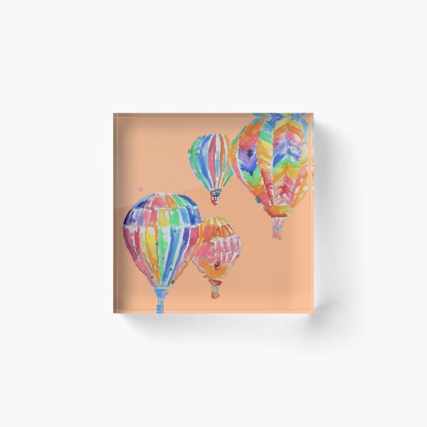 Item preview, Air Balloon Watercolor Painting on Apricot Orange Balloons designed and sold by Sarah  Rajkotwala.