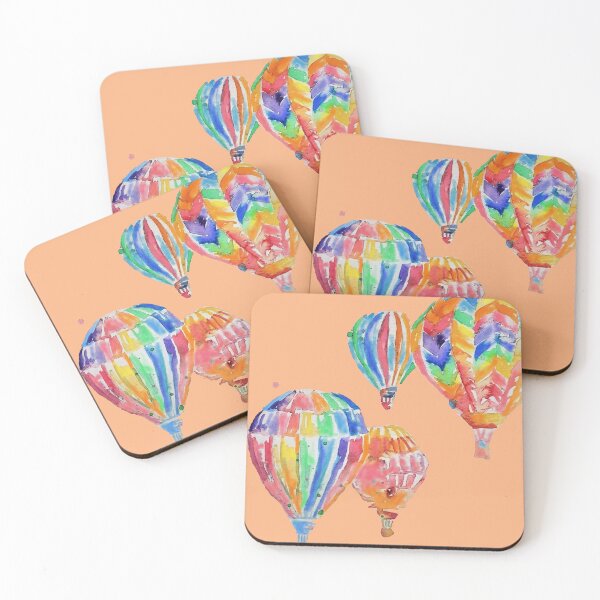 Item preview, Air Balloon Watercolor Painting on Apricot Orange Balloons designed and sold by Sarah  Rajkotwala.