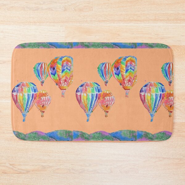 Item preview, Air Balloon Watercolor Painting on Apricot Orange Balloons designed and sold by Sarah  Rajkotwala.