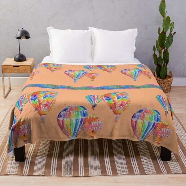 Item preview, Air Balloon Watercolor Painting on Apricot Orange Balloons designed and sold by Sarah Rajkotwala.