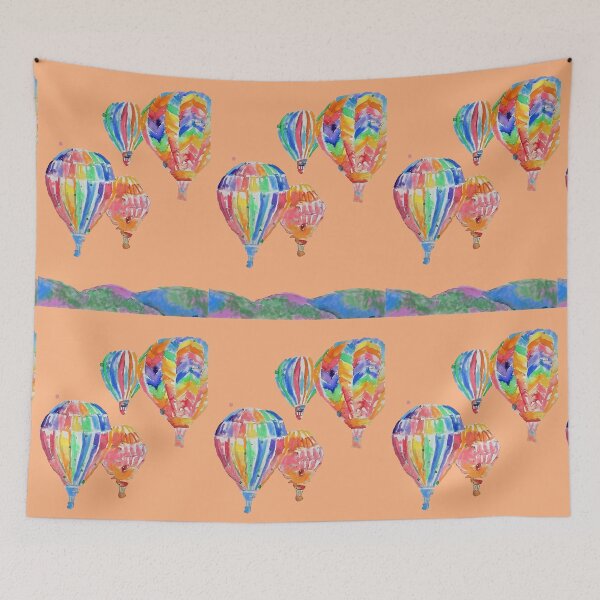 Item preview, Air Balloon Watercolor Painting on Apricot Orange Balloons designed and sold by Sarah  Rajkotwala.