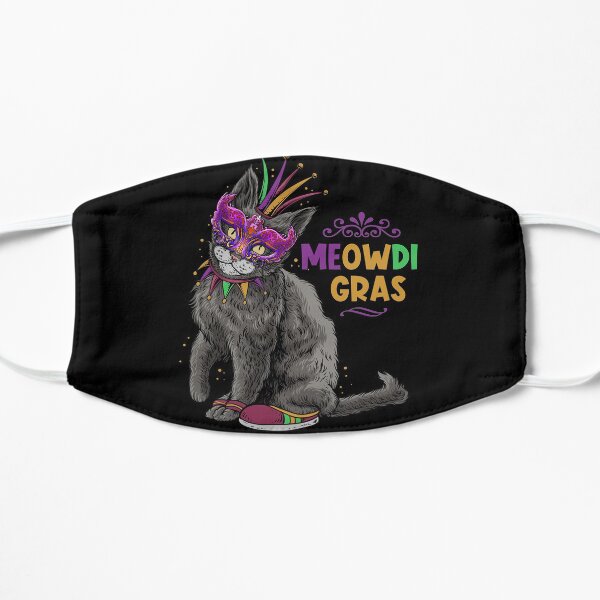 Cat Mardi Gras Meowdi Gras Funny Kitten Kids BoysTShirt gift Mask