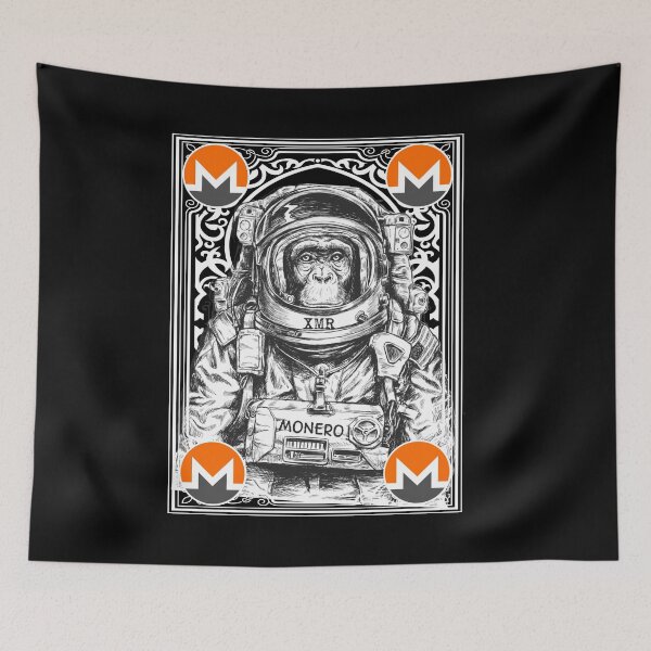 Item preview, Monero XMR Cryptocurrency Space Monkey Art designed and sold by Bitcoin-Fashion.
