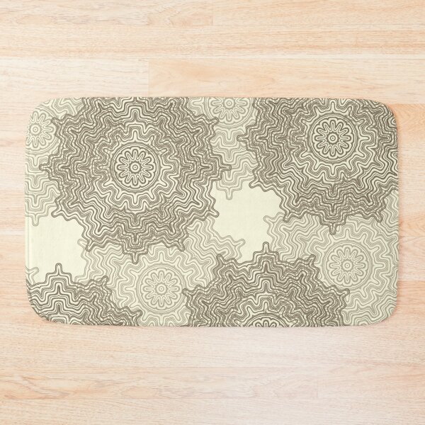 Item preview, Farrow Ball Snow White and Broccoli Brown Aztec Mandala Design 2 designed and sold by AuraTherapeia.