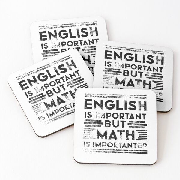 Item preview, English is Important But Math is Importanter Distressed Vintage Funny Math and Science Nerd Black Design designed and sold by Dexter Freeman.