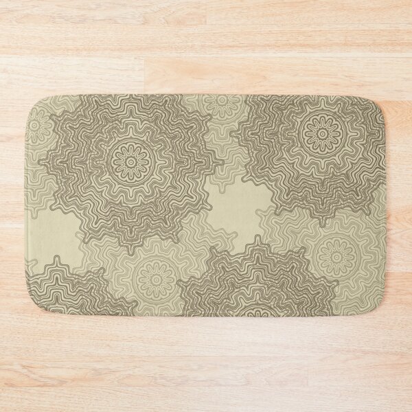 Item preview, Farrow Ball Skimmed Milk White with Broccoli Brown Aztec Mandala Design 2 designed and sold by AuraTherapeia.