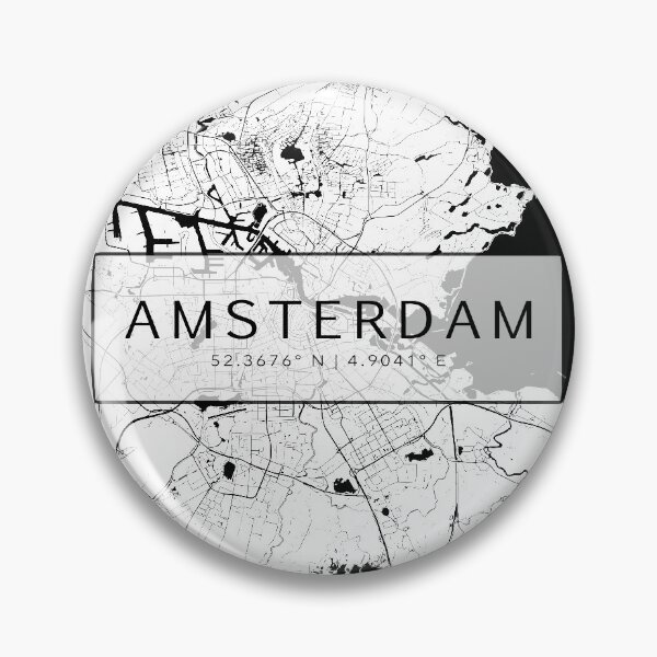Item preview, Amsterdam Netherlands Modern Street Map With Co-ordinates designed and sold by RossWilson12.