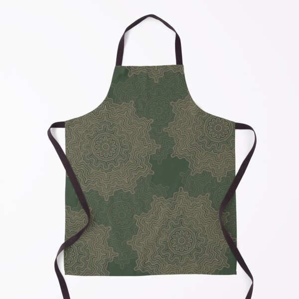 Item preview, Farrow Ball Duck Green with Broccoli Brown Aztec Mandala Design 2 designed and sold by AuraTherapeia.