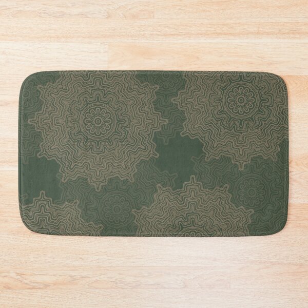 Item preview, Farrow Ball Duck Green with Broccoli Brown Aztec Mandala Design 2 designed and sold by AuraTherapeia.