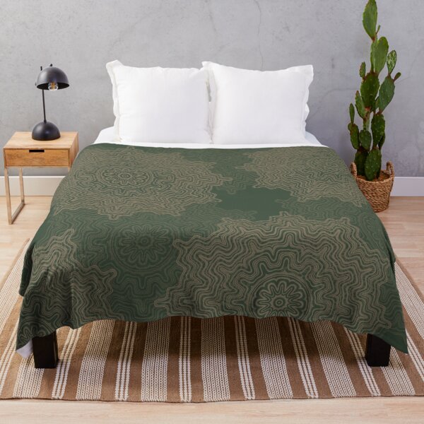 Item preview, Farrow Ball Duck Green with Broccoli Brown Aztec Mandala Design 2 designed and sold by AuraTherapeia.