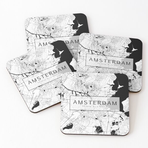 Item preview, Amsterdam Netherlands Modern Street Map With Co-ordinates designed and sold by RossWilson12.