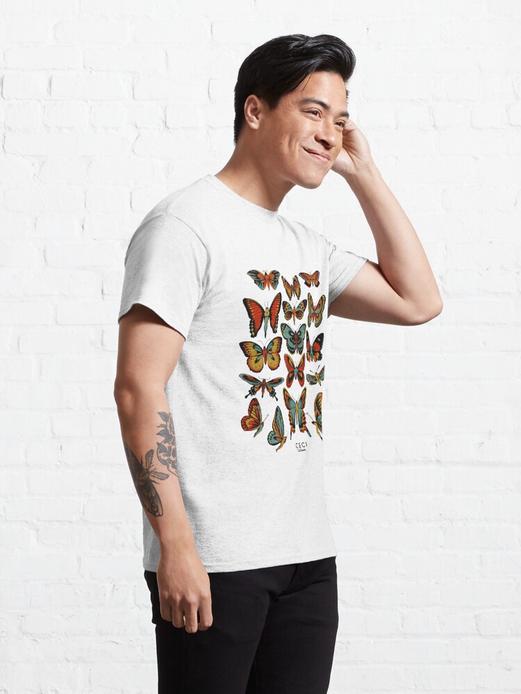 Disover Butterflies traditional tattoo flash | Classic T-Shirt