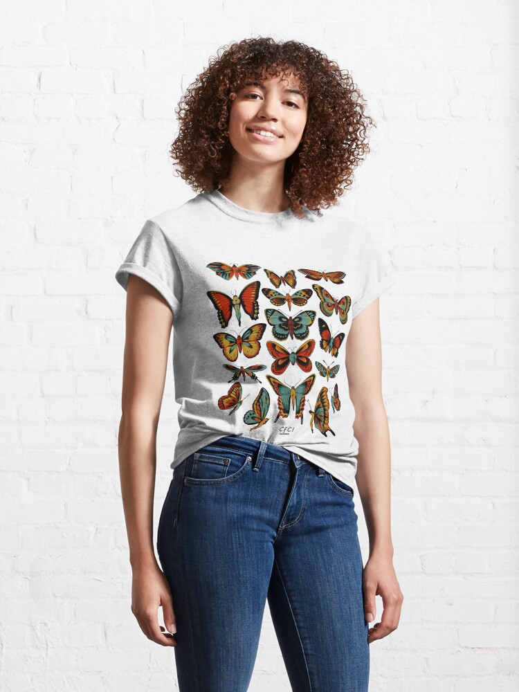 Disover Butterflies traditional tattoo flash | Classic T-Shirt