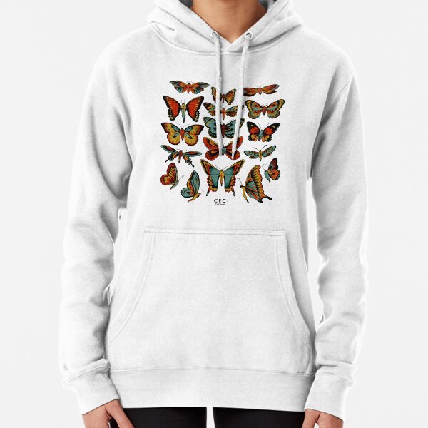 Item preview, Butterflies traditional tattoo flash designed and sold by Ceci Tattoos.