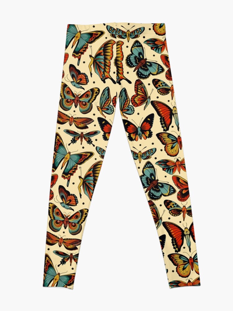 Alternate view of Butterflies traditional tattoo flash Leggings